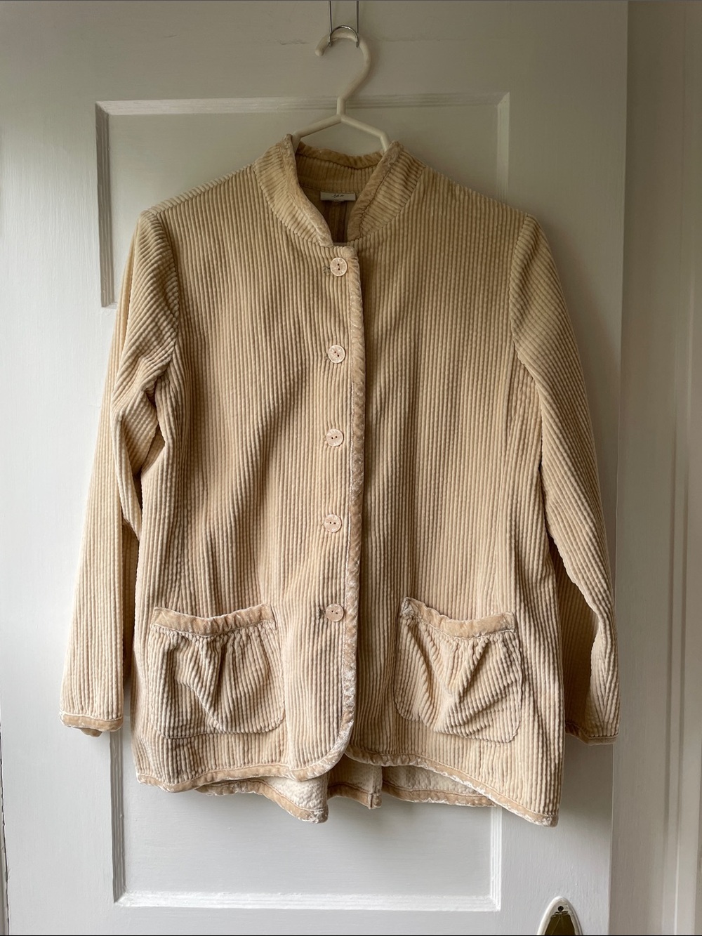 J.Jill Cream Corduroy Button-Front Jacket